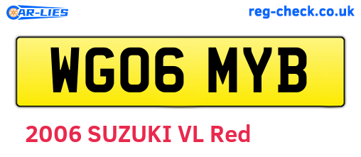 WG06MYB are the vehicle registration plates.