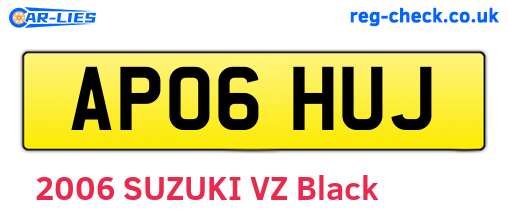 AP06HUJ are the vehicle registration plates.