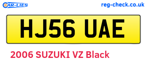 HJ56UAE are the vehicle registration plates.