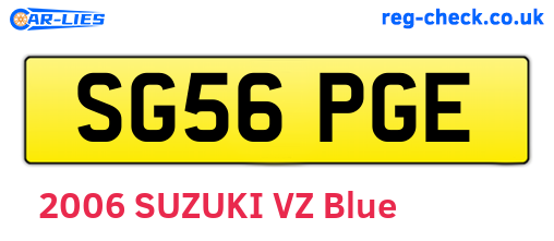 SG56PGE are the vehicle registration plates.