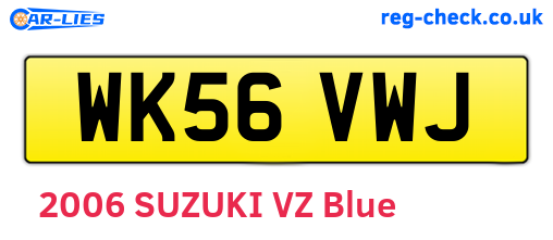 WK56VWJ are the vehicle registration plates.