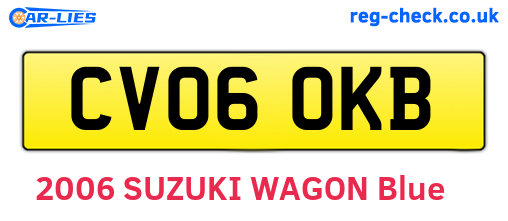 CV06OKB are the vehicle registration plates.