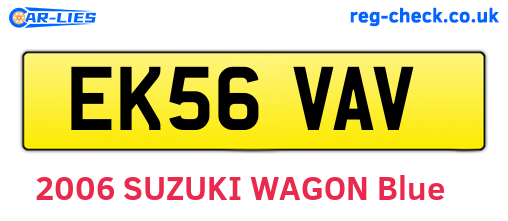 EK56VAV are the vehicle registration plates.