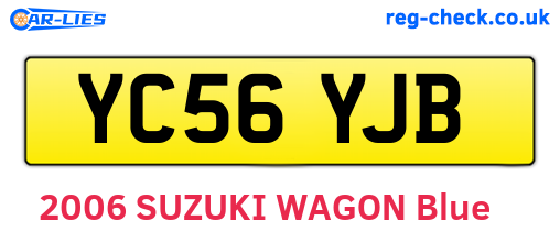 YC56YJB are the vehicle registration plates.