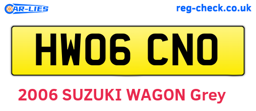 HW06CNO are the vehicle registration plates.