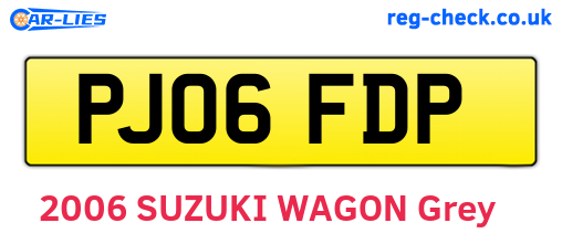 PJ06FDP are the vehicle registration plates.