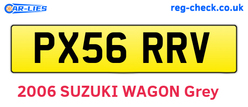 PX56RRV are the vehicle registration plates.