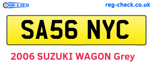 SA56NYC are the vehicle registration plates.