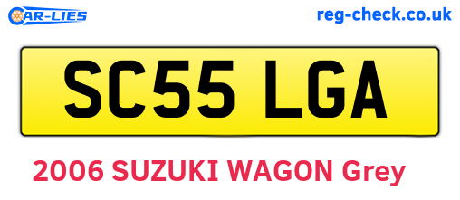 SC55LGA are the vehicle registration plates.