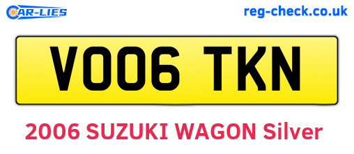 VO06TKN are the vehicle registration plates.