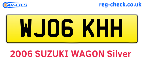 WJ06KHH are the vehicle registration plates.