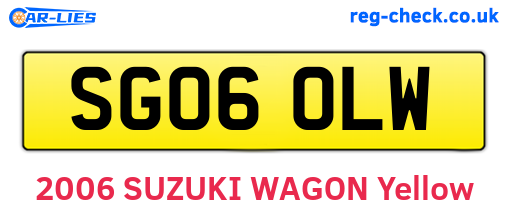 SG06OLW are the vehicle registration plates.