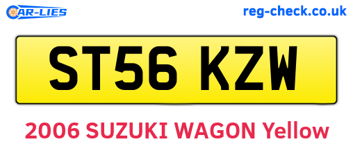 ST56KZW are the vehicle registration plates.