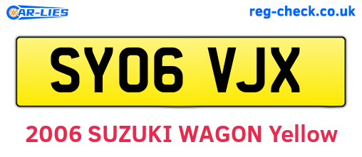 SY06VJX are the vehicle registration plates.