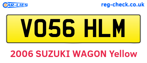 VO56HLM are the vehicle registration plates.