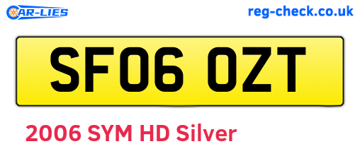 SF06OZT are the vehicle registration plates.