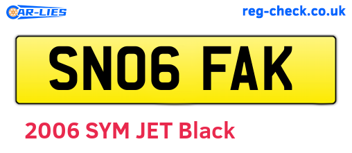 SN06FAK are the vehicle registration plates.