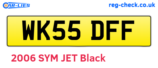 WK55DFF are the vehicle registration plates.