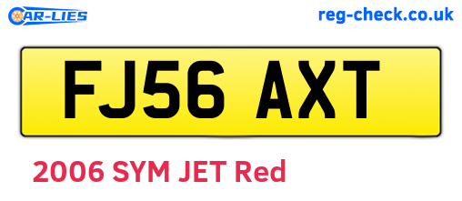 FJ56AXT are the vehicle registration plates.