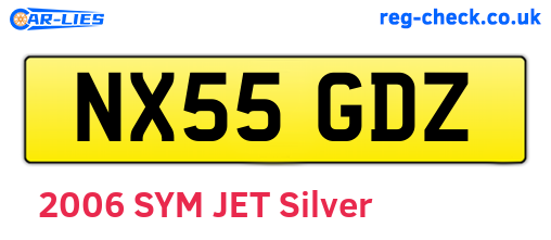 NX55GDZ are the vehicle registration plates.