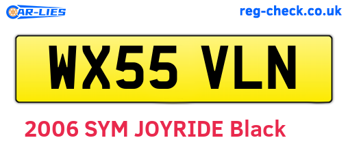 WX55VLN are the vehicle registration plates.