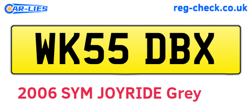 WK55DBX are the vehicle registration plates.