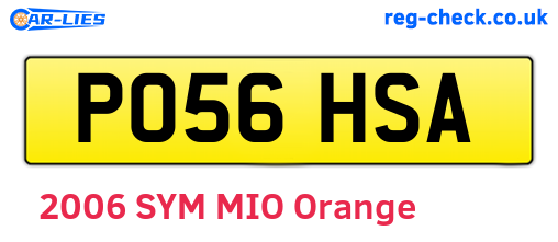 PO56HSA are the vehicle registration plates.