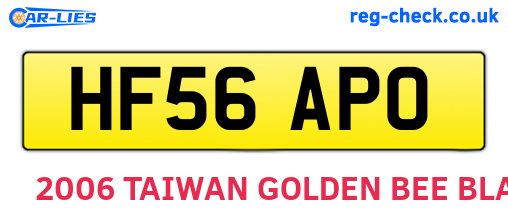 HF56APO are the vehicle registration plates.
