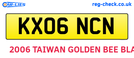 KX06NCN are the vehicle registration plates.