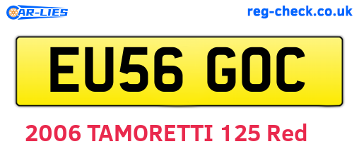 EU56GOC are the vehicle registration plates.