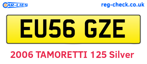 EU56GZE are the vehicle registration plates.