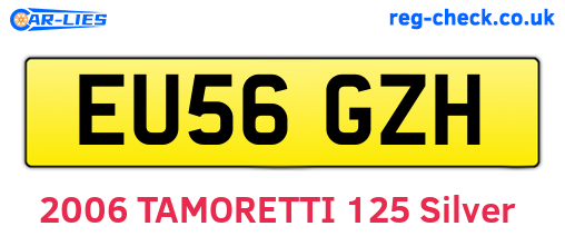 EU56GZH are the vehicle registration plates.