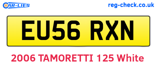 EU56RXN are the vehicle registration plates.