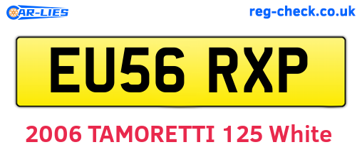 EU56RXP are the vehicle registration plates.