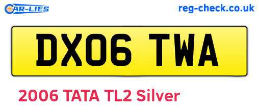 DX06TWA are the vehicle registration plates.