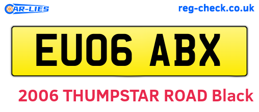 EU06ABX are the vehicle registration plates.