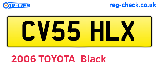 CV55HLX are the vehicle registration plates.