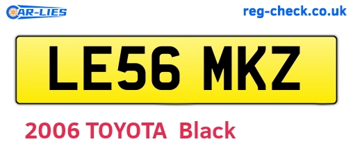LE56MKZ are the vehicle registration plates.