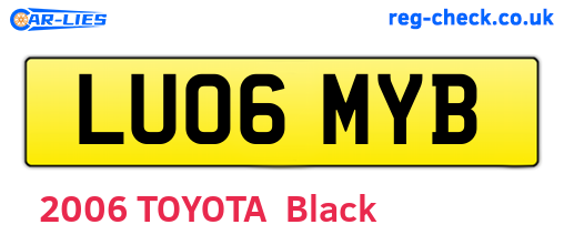 LU06MYB are the vehicle registration plates.