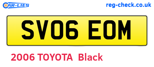SV06EOM are the vehicle registration plates.