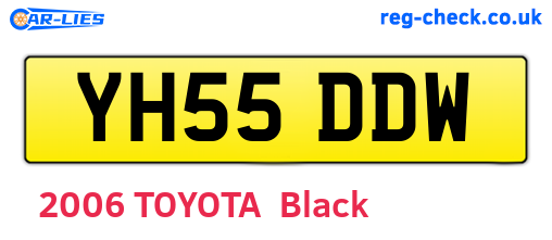 YH55DDW are the vehicle registration plates.