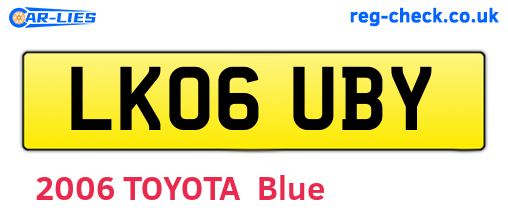 LK06UBY are the vehicle registration plates.