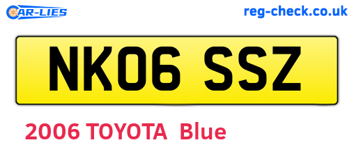 NK06SSZ are the vehicle registration plates.