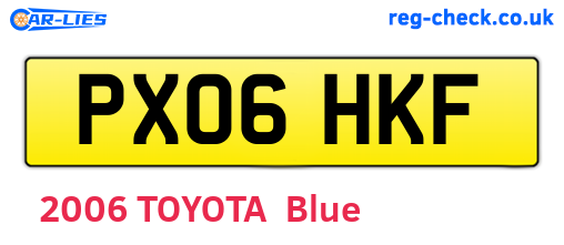 PX06HKF are the vehicle registration plates.