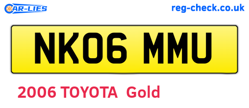 NK06MMU are the vehicle registration plates.