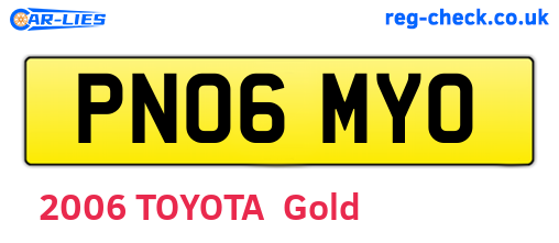 PN06MYO are the vehicle registration plates.