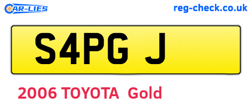 S4PGJ are the vehicle registration plates.