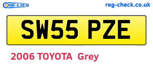 SW55PZE are the vehicle registration plates.
