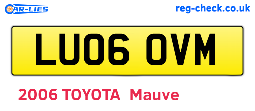LU06OVM are the vehicle registration plates.