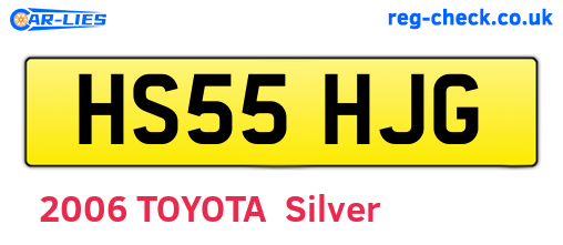 HS55HJG are the vehicle registration plates.
